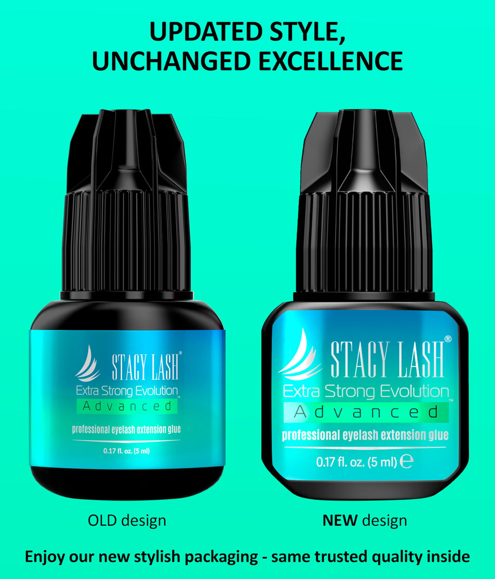 STACY LASH black adhesive drop on applicator demonstrating fast-bonding