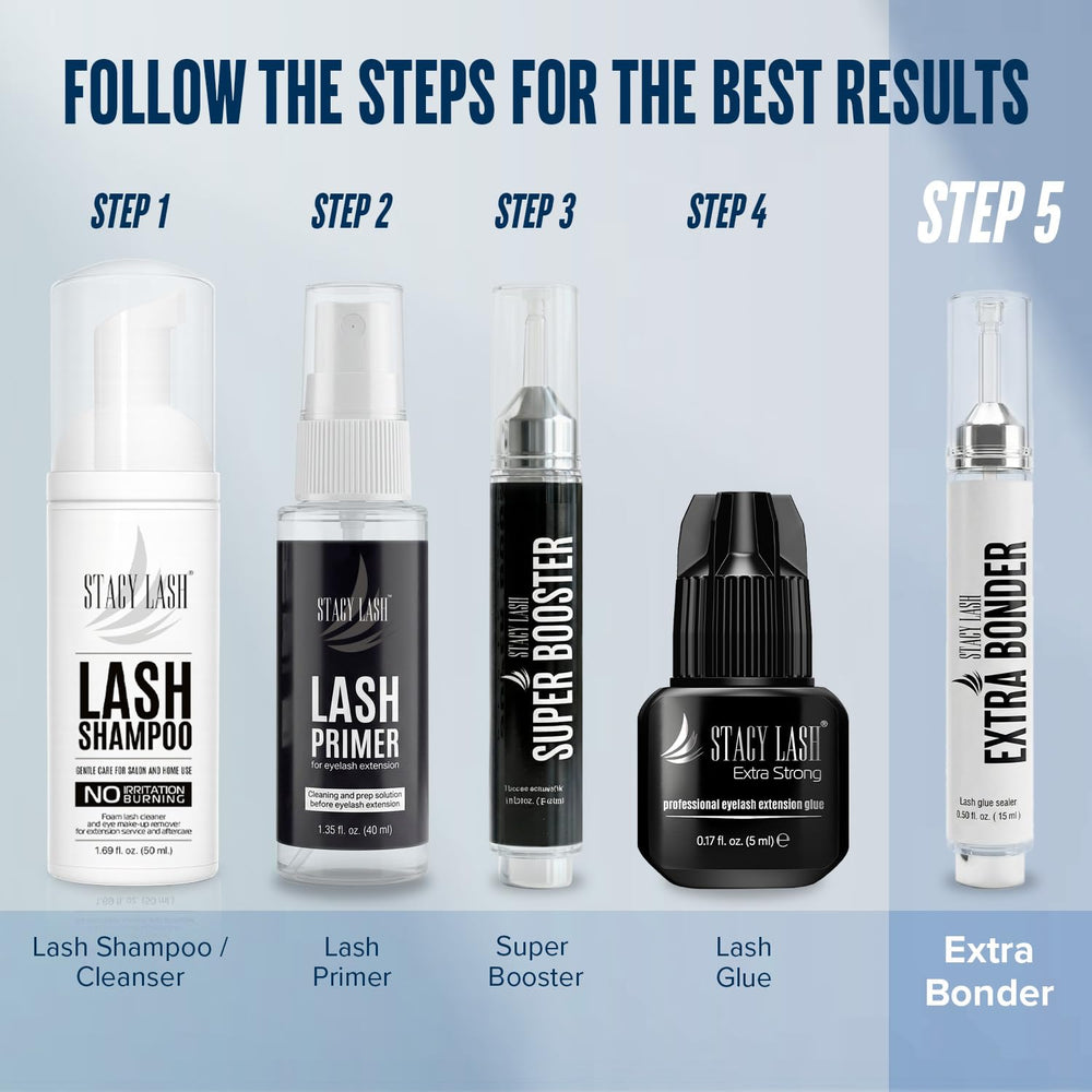 STACY LASH applied along lash line to improve bond retention