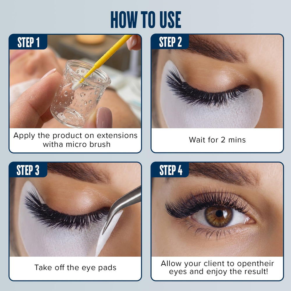 STACY LASH label detail highlighting vegan and latex-free benefits