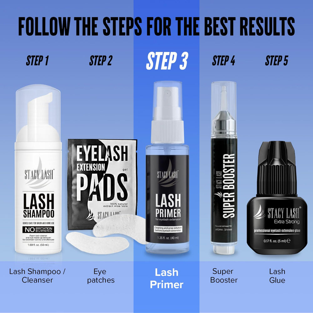 STACY LASH bottle inside a lash kit demonstrating salon-ready convenience