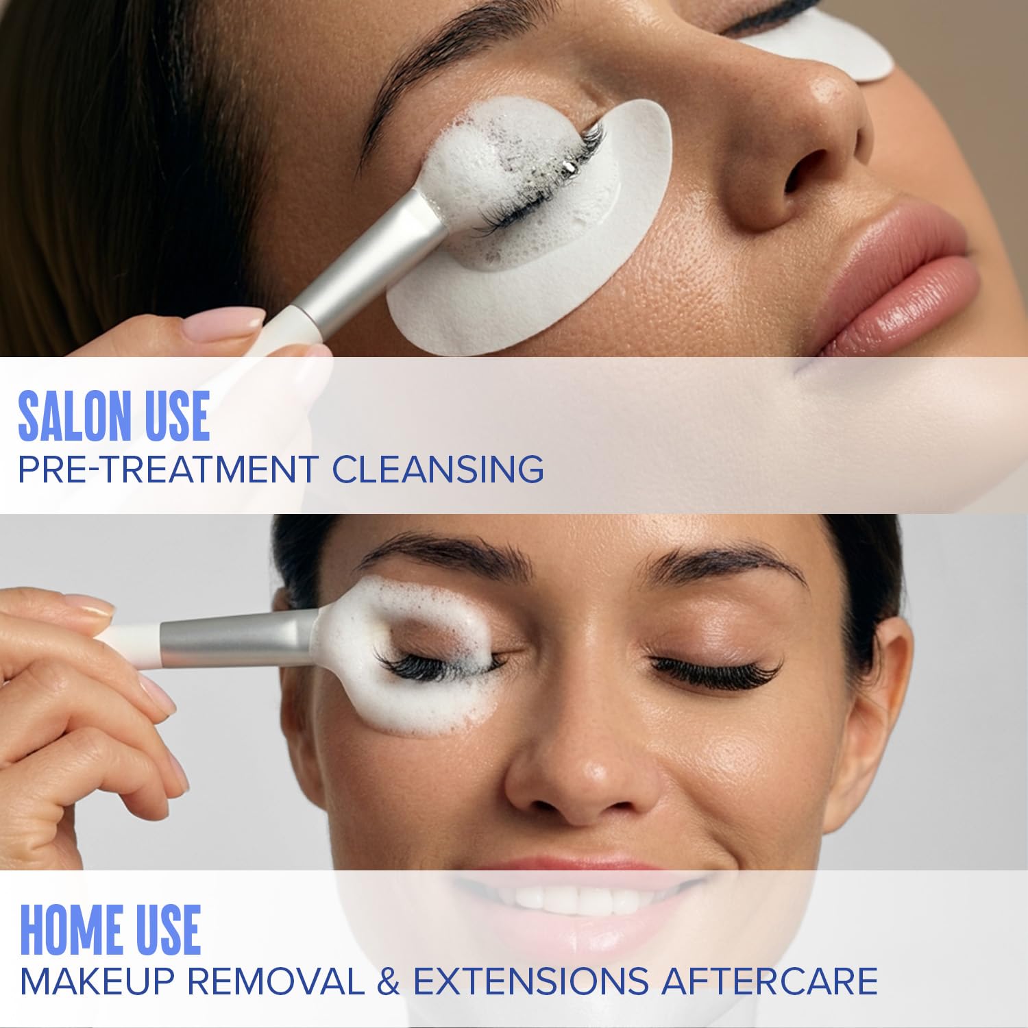 STACY LASH foam texture close-up demonstrating gentle lather that removes makeup effectively