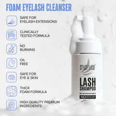 STACY LASH airy foam texture close-up demonstrating gentle makeup-lifting action