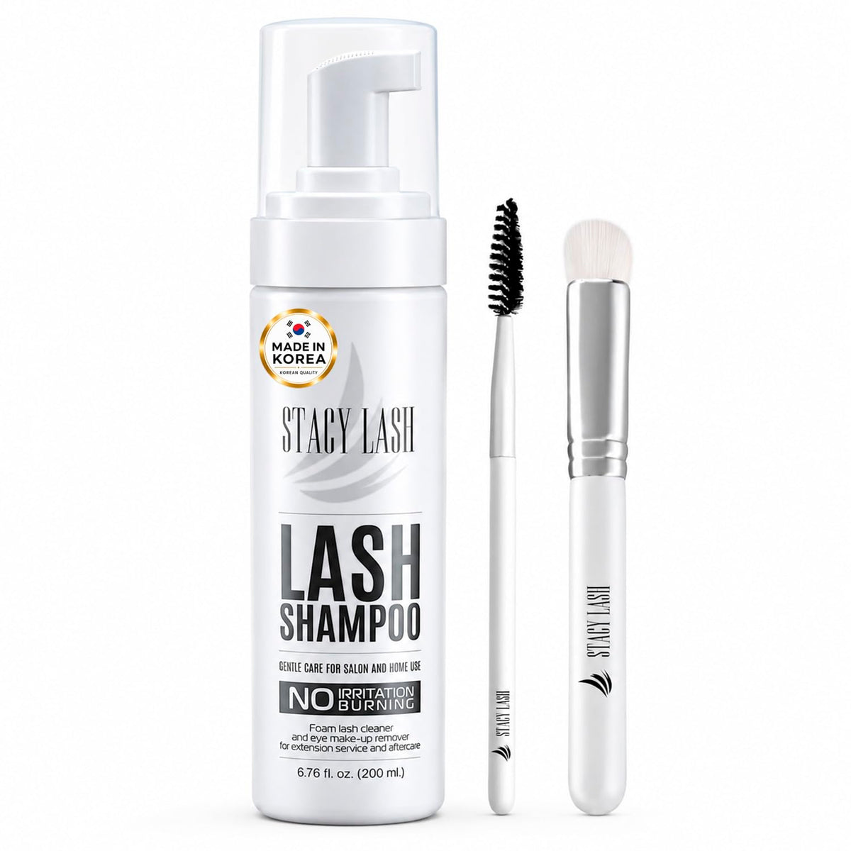 STACY LASH front bottle packaging showing 200ml size and gentle cleanser benefit
