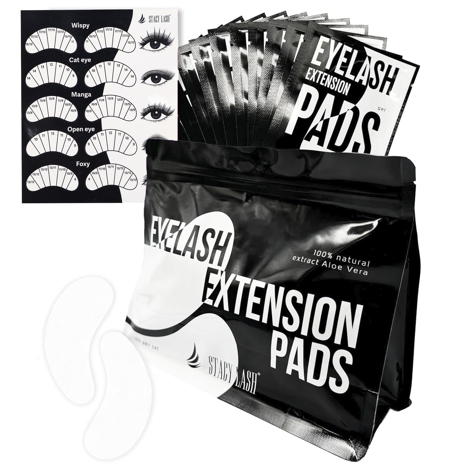 STACY LASH front packaging showing 100 pairs, clear organization benefit
