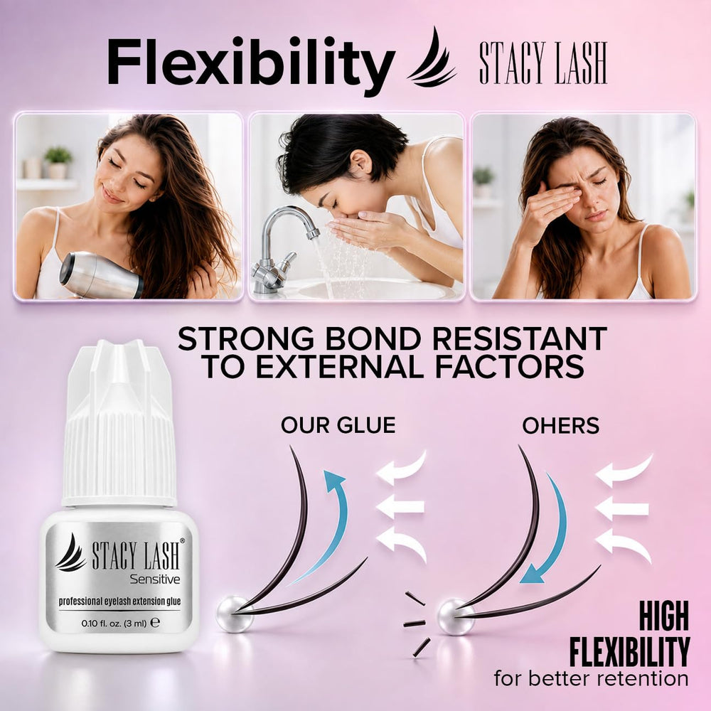 STACY LASH vial beside ruler showing 3ml size for clear scale comparison