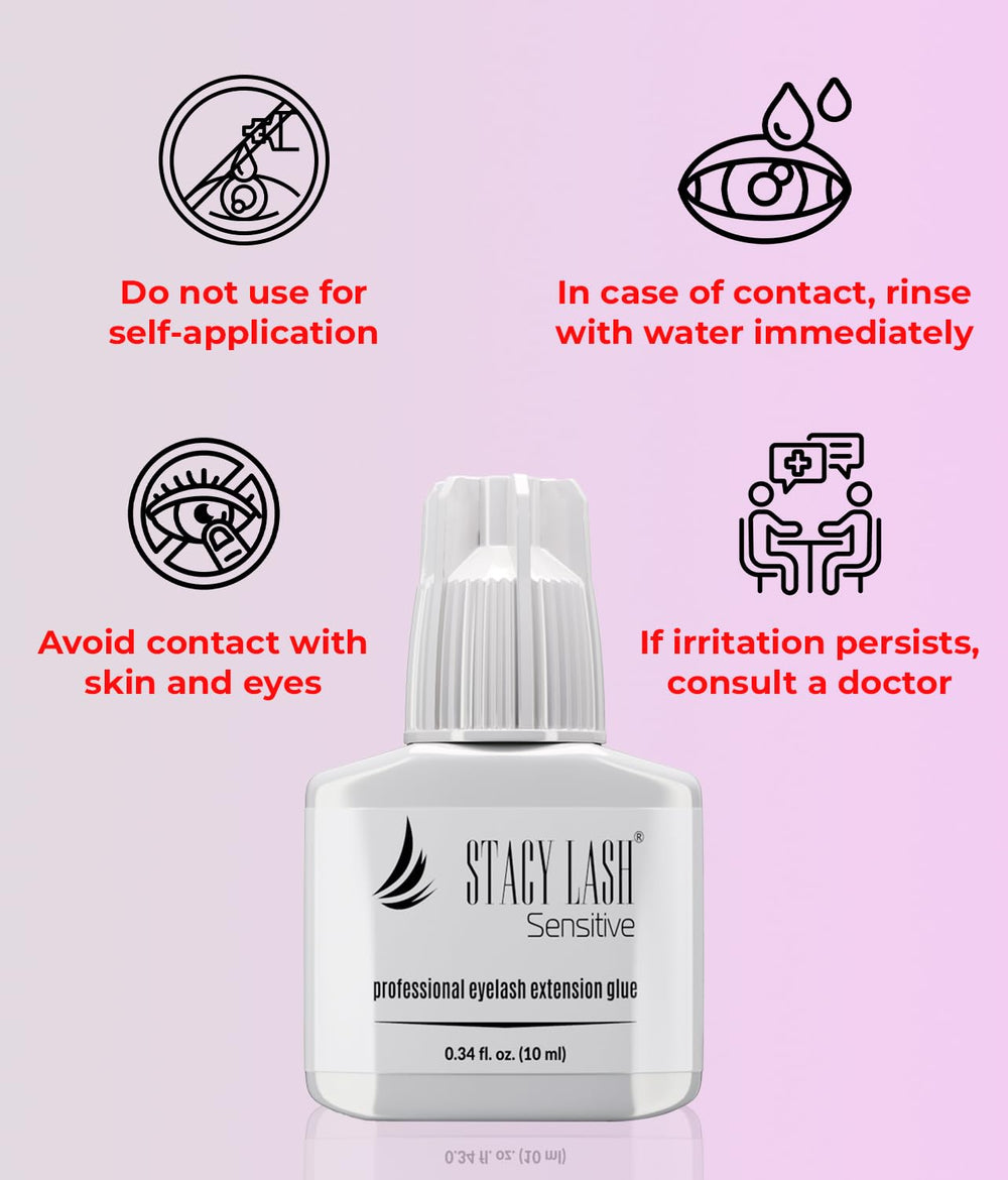 STACY LASH glue texture close-up demonstrating smooth consistent viscosity