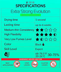 STACY LASH label and specs readable for technician reference and safety