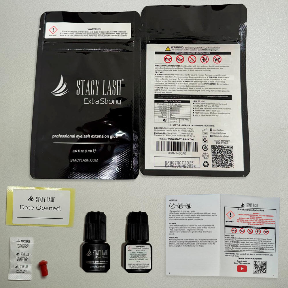 STACY LASH sealed packaging to ensure freshness and reliable bonding