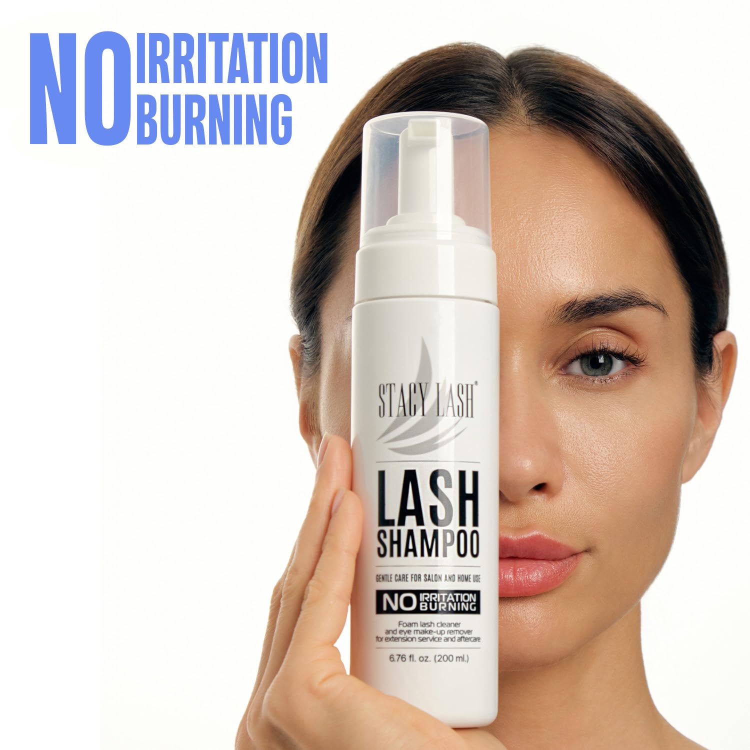 STACY LASH shampoo brush close-up with soft bristles for precise lash cleaning