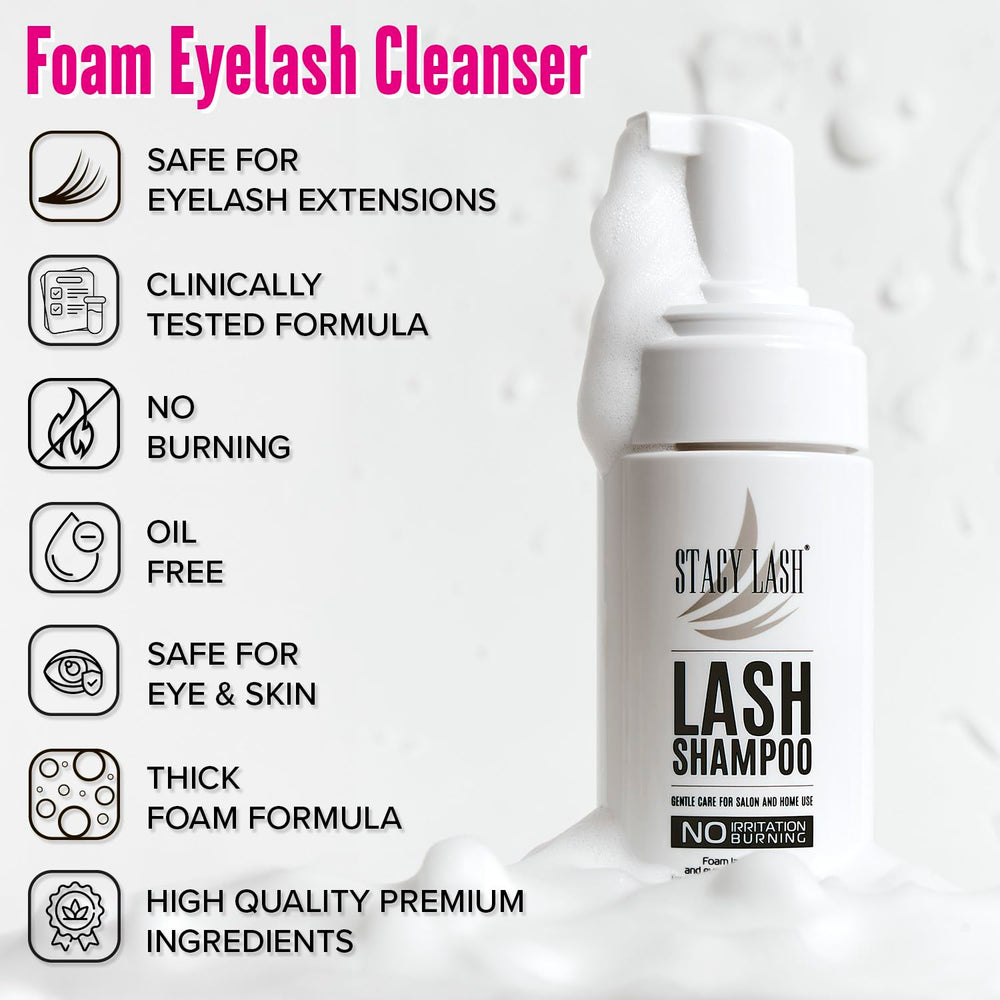 STACY LASH spoolies and brush arranged for precise cleaning and separation
