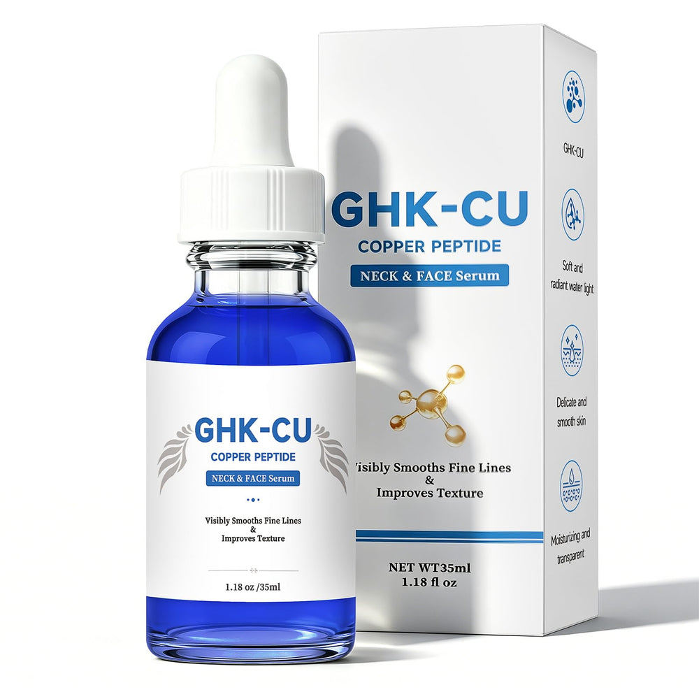 Stafoe bottle front packaging showing clean copper peptide design and clinical benefit
