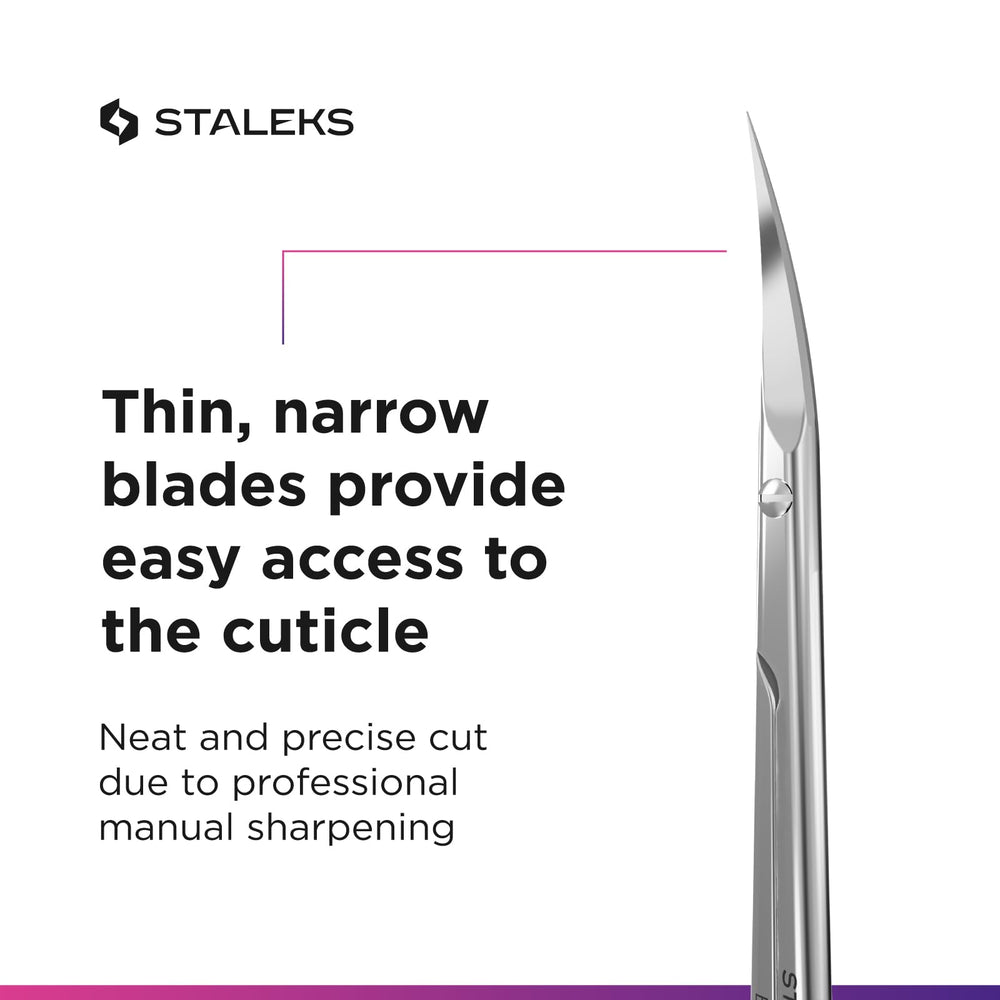 Staleks in use on cuticle demonstrating clear visibility and accuracy