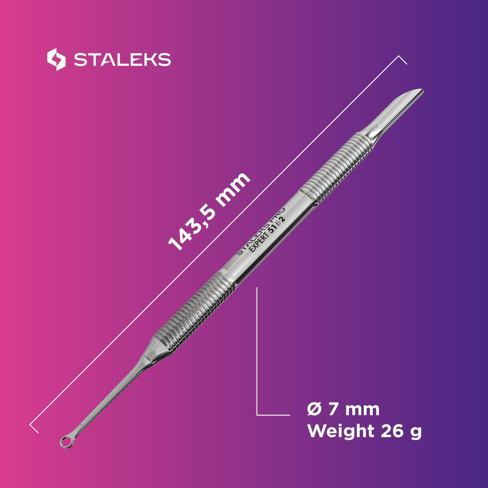 Staleks size comparison next to ruler to show tool length and working-end scale