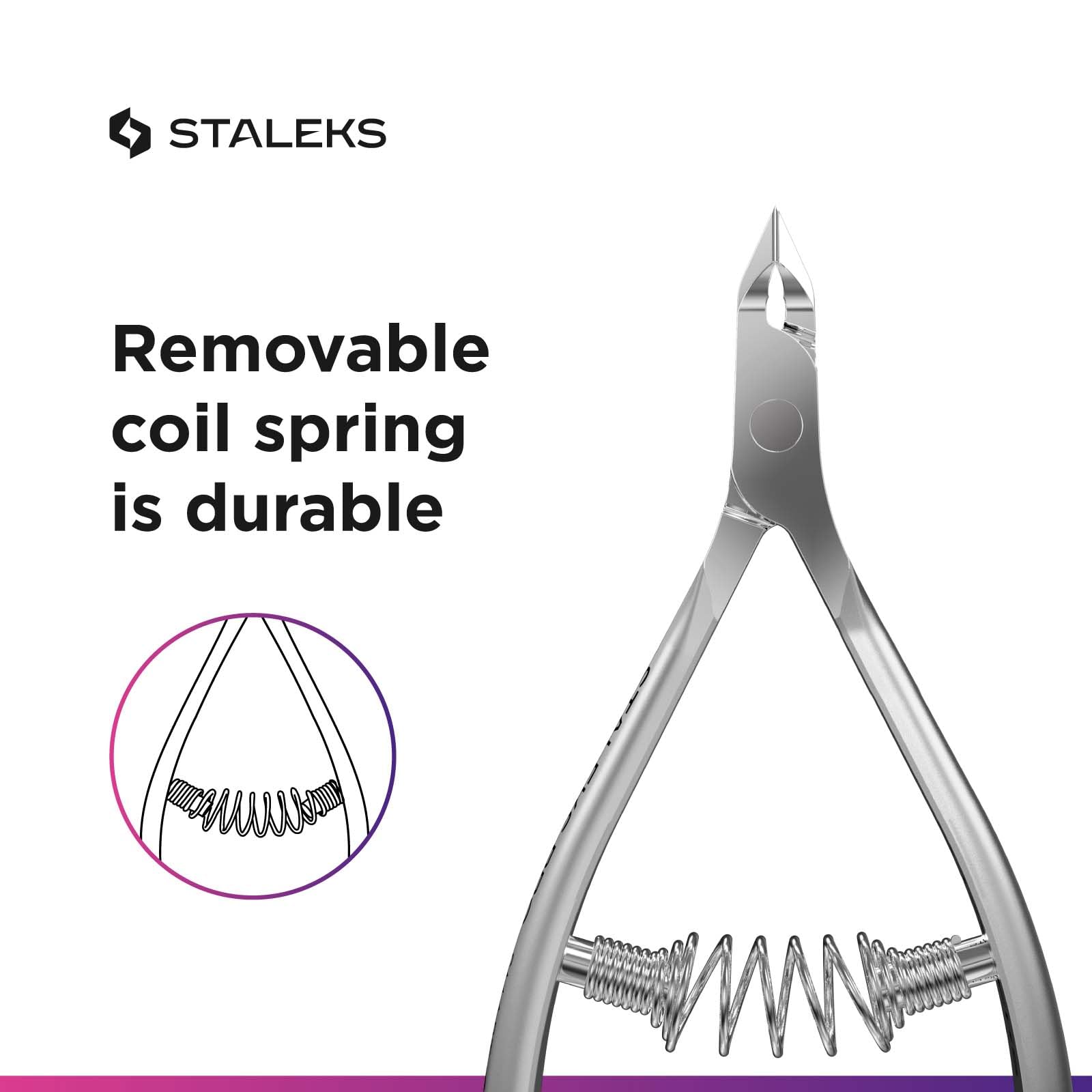 Staleks handle texture and satin finish for comfortable grip