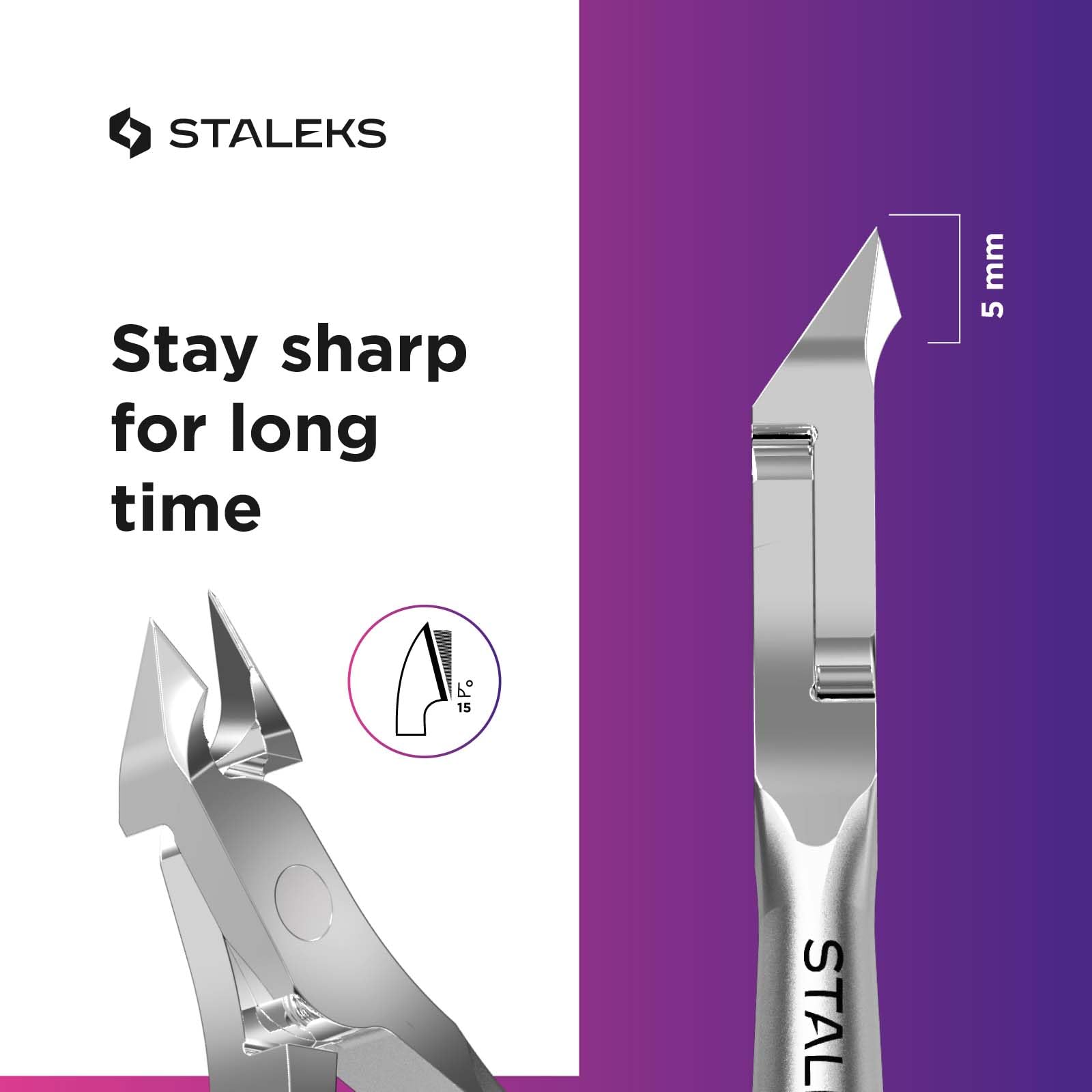 Staleks size comparison in hand showing compact professional scale