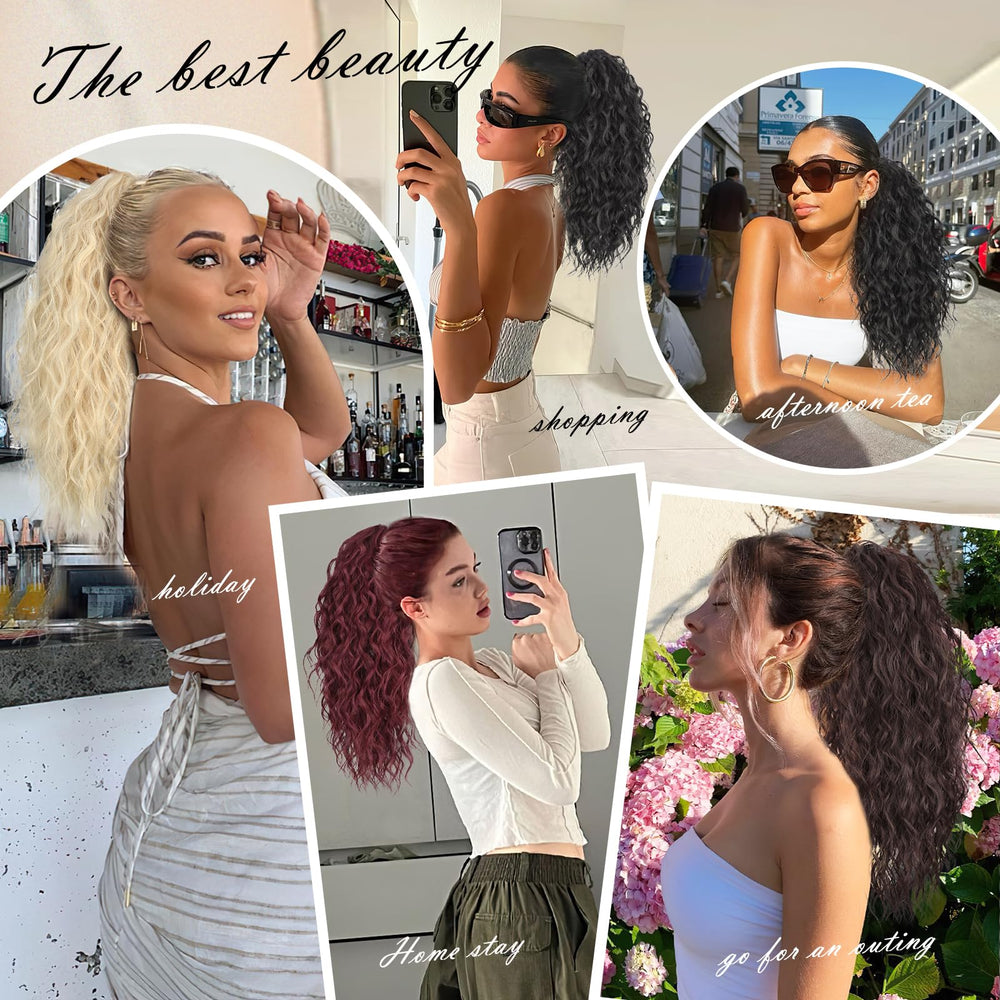 Stamped Glorious before-and-after hair blend showing seamless color match