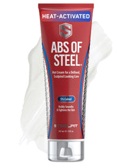 SteelFit front packaging showing product and benefit of enhanced abdominal appearance