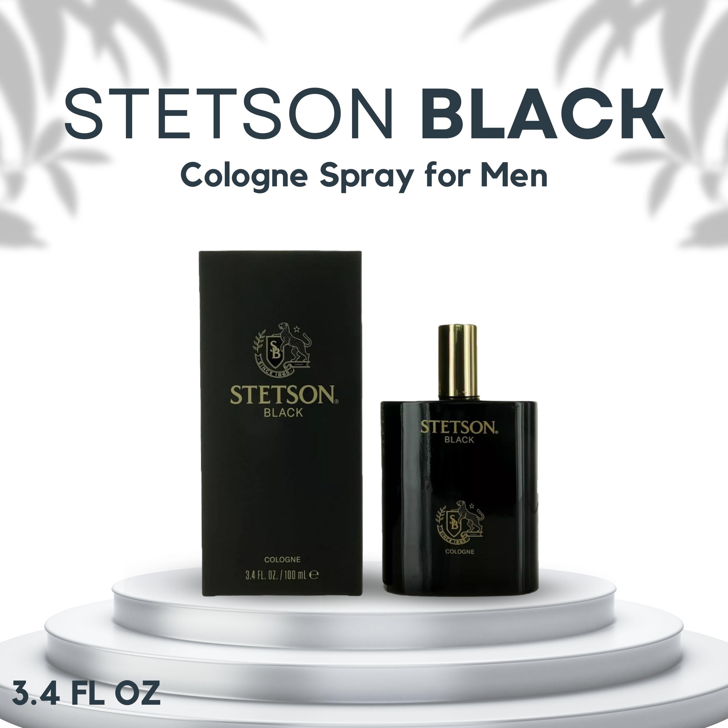 Stetson black bottle angle highlighting label and elegant design
