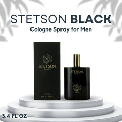 Stetson black bottle angle highlighting label and elegant design