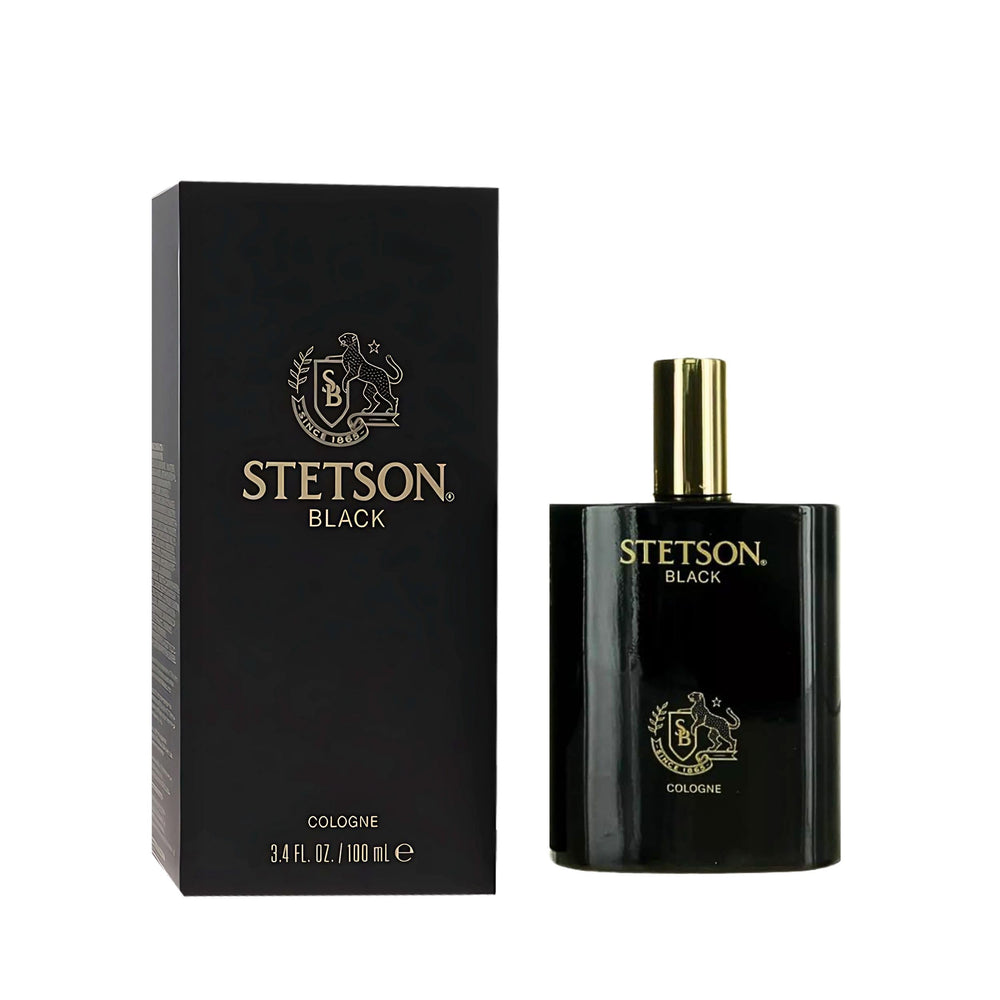 Stetson black front bottle showing classic packaging and confident style