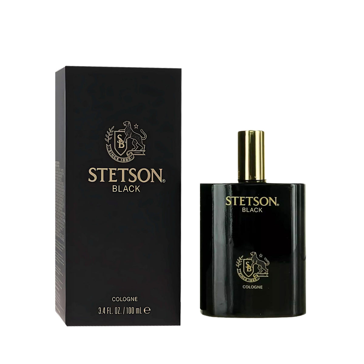 Stetson black front bottle showing classic packaging and confident style