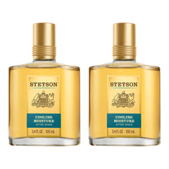 Stetson aftershave front packaging showing bottle and cooling benefit