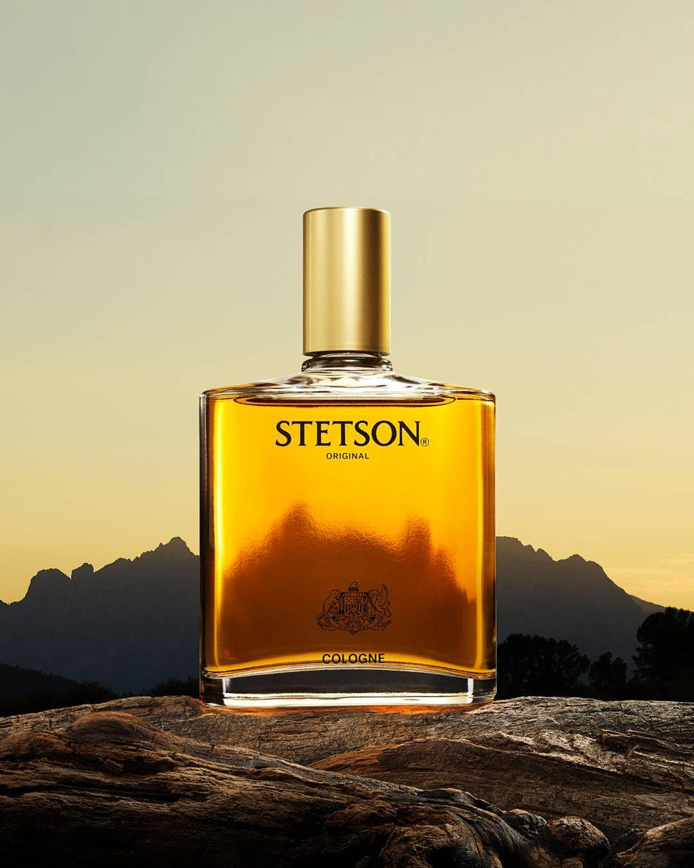 Stetson glass texture close-up emphasizing sturdy bottle and refined finish