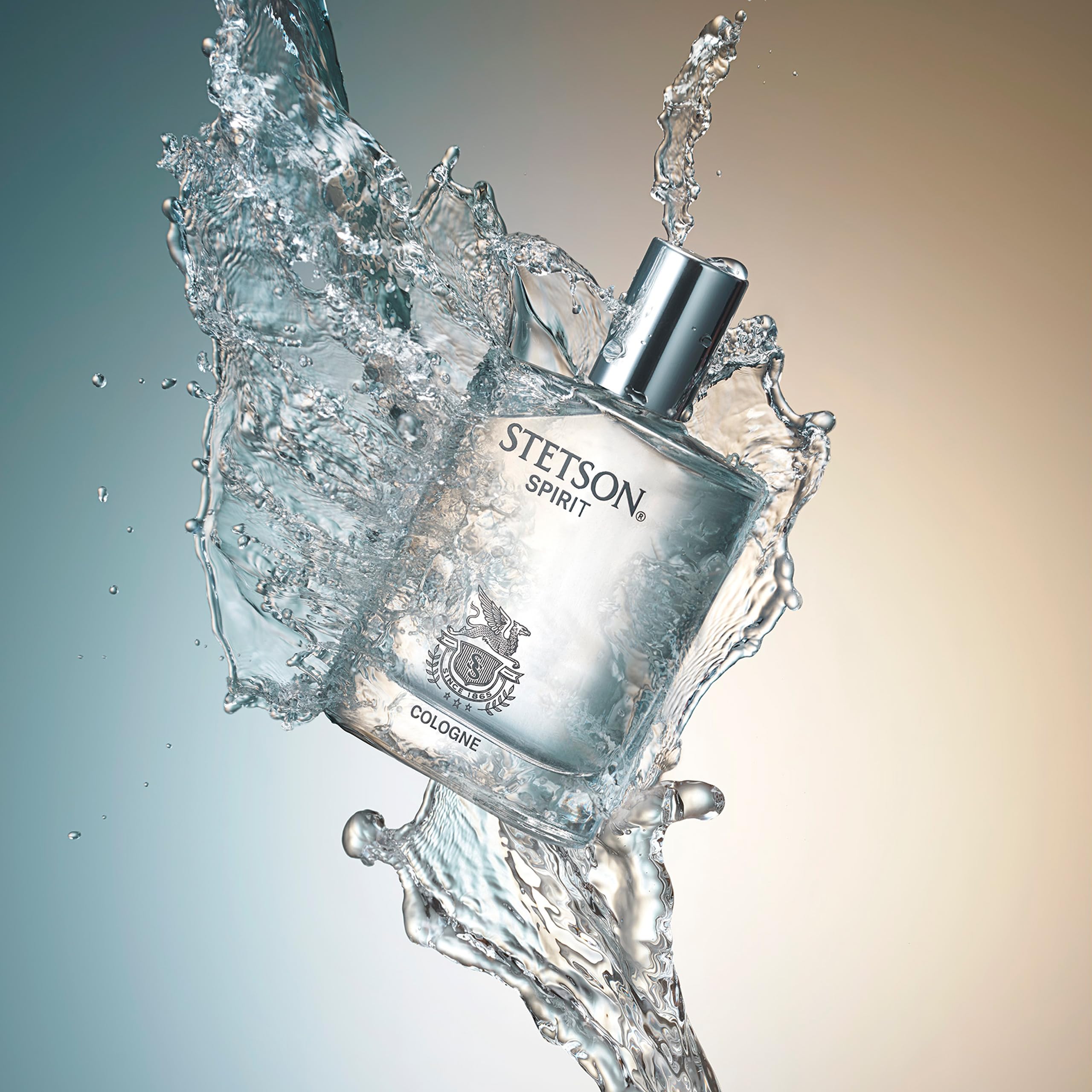 Stetson Spirit bottle in outdoor setting evoking rugged American heritage