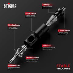 STIGMA cartridge membrane detail preventing ink backflow for cleaner work