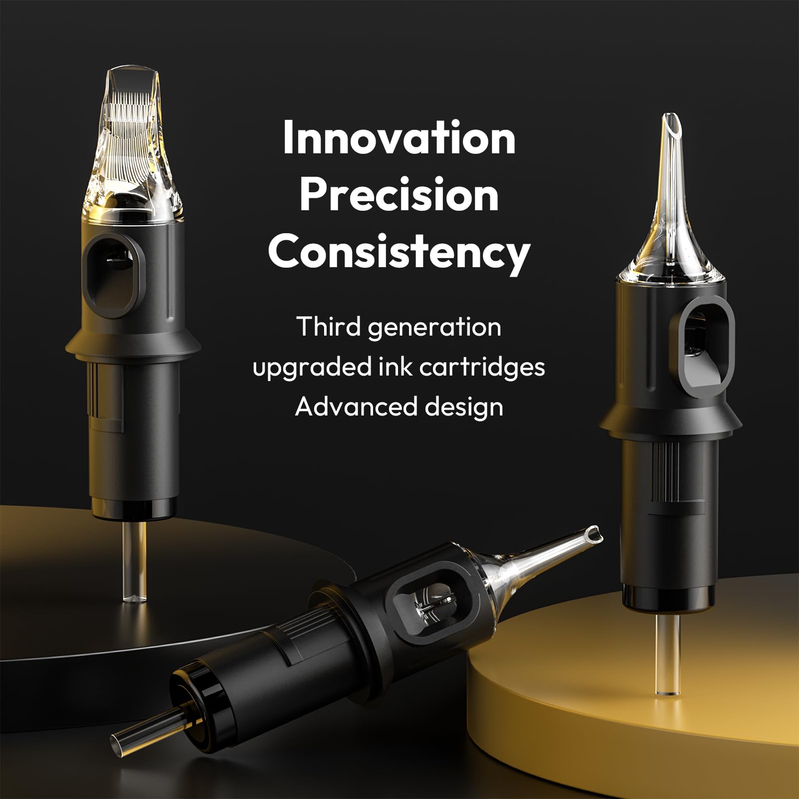 STIGMA cartridges beside tattoo workstation showing studio-ready convenience