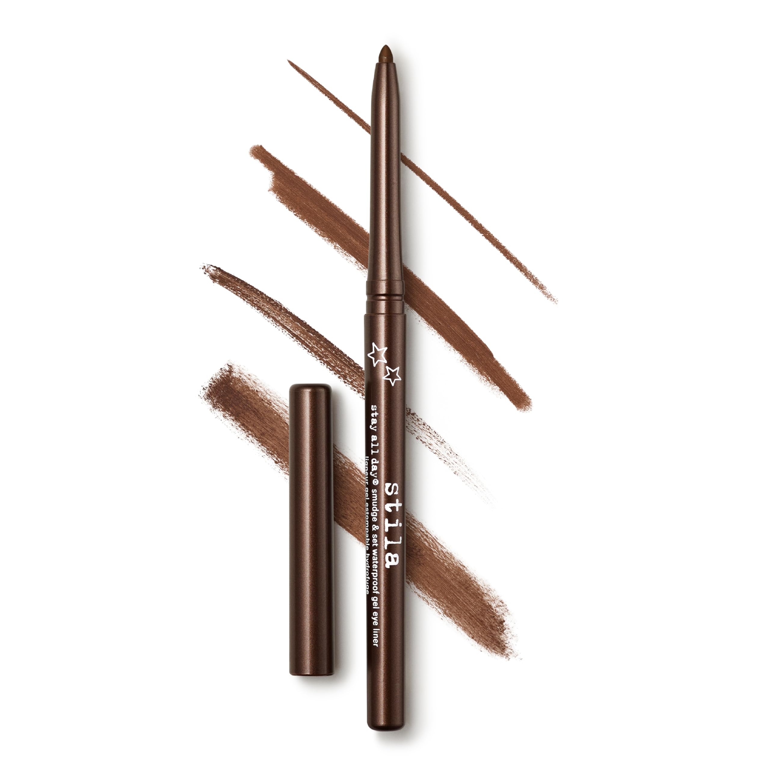 stila pencil front packaging showing Espresso shade and twist-up design benefit