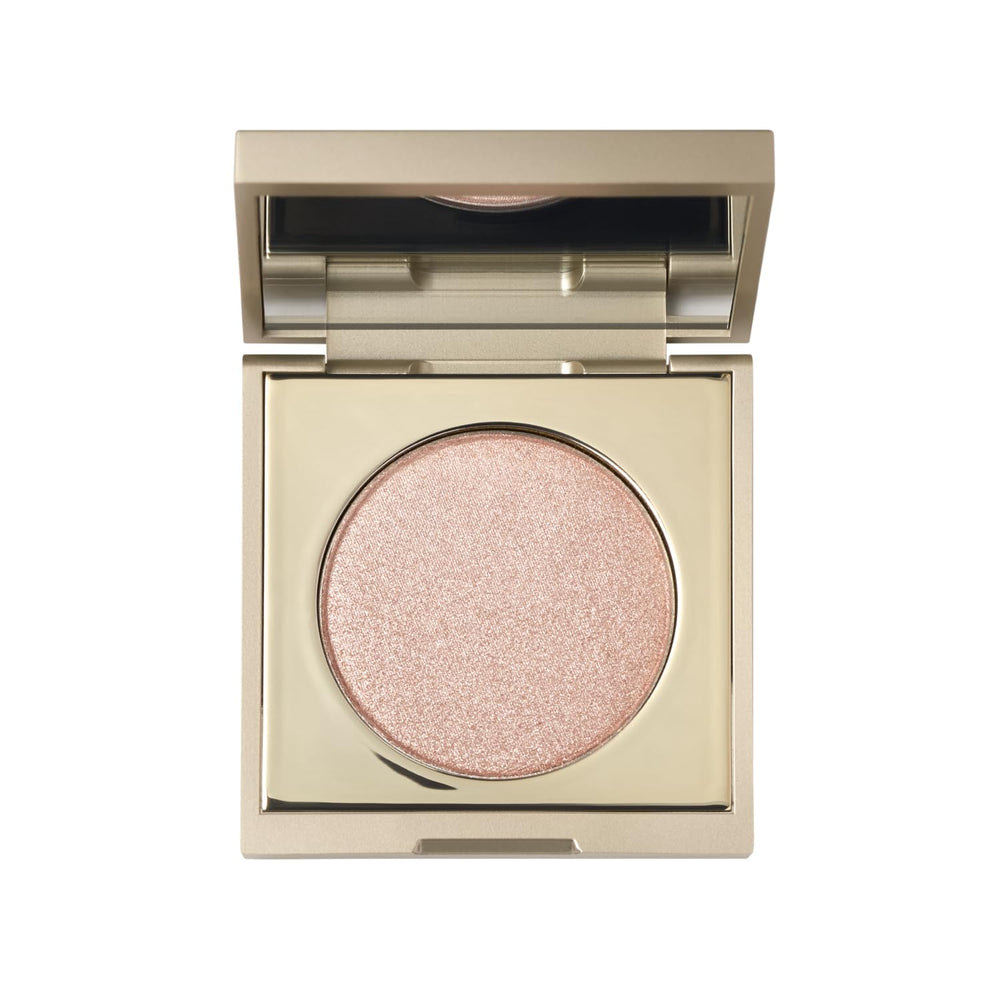 stila Kitten compact front view showing all twelve shades and refillable design benefit