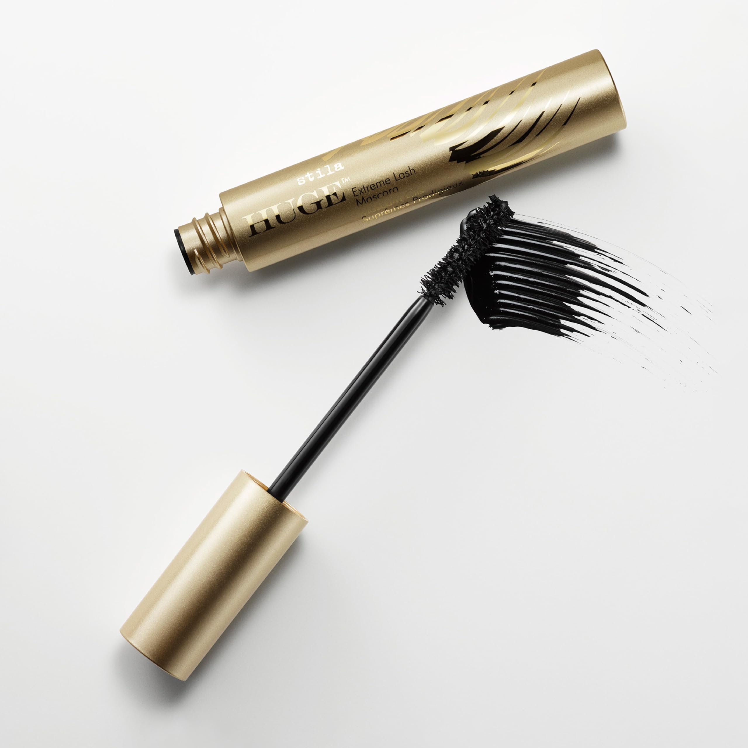 stila HUGE mascara wand closeup coating lashes for even application