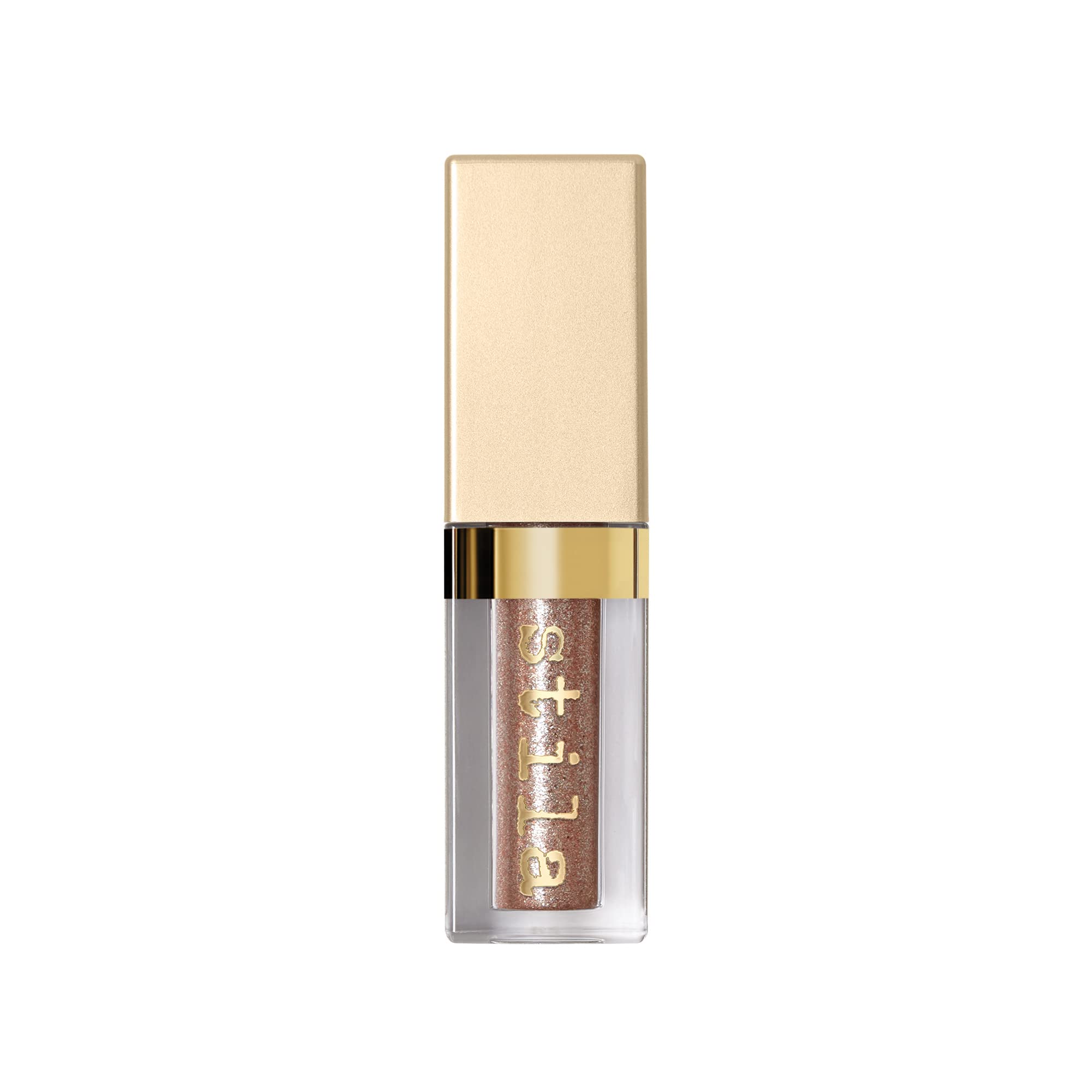stila doe-foot applicator loaded with Kitten Karma glitter for precise placement and control