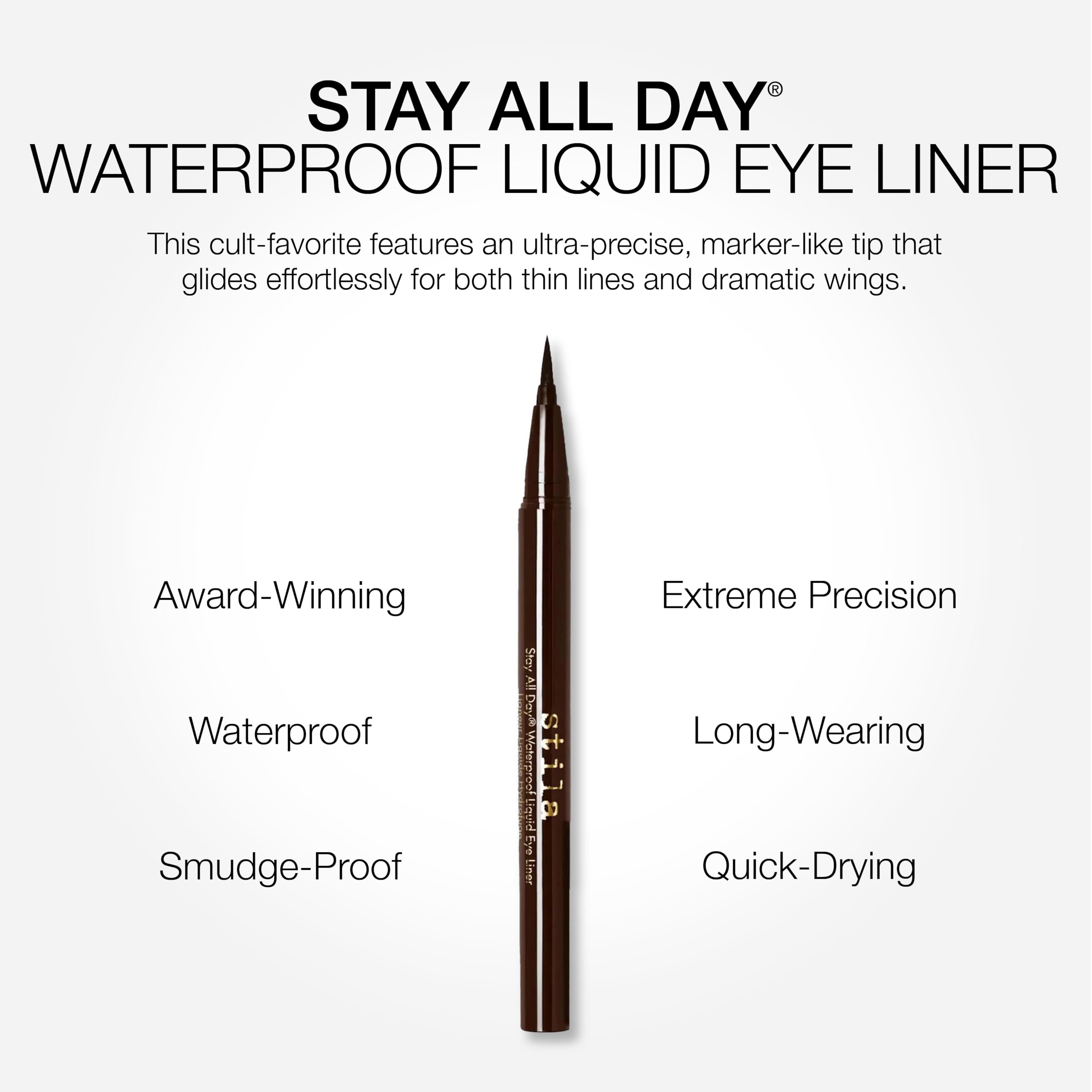 stila packaging and label revealing product details and award-style text