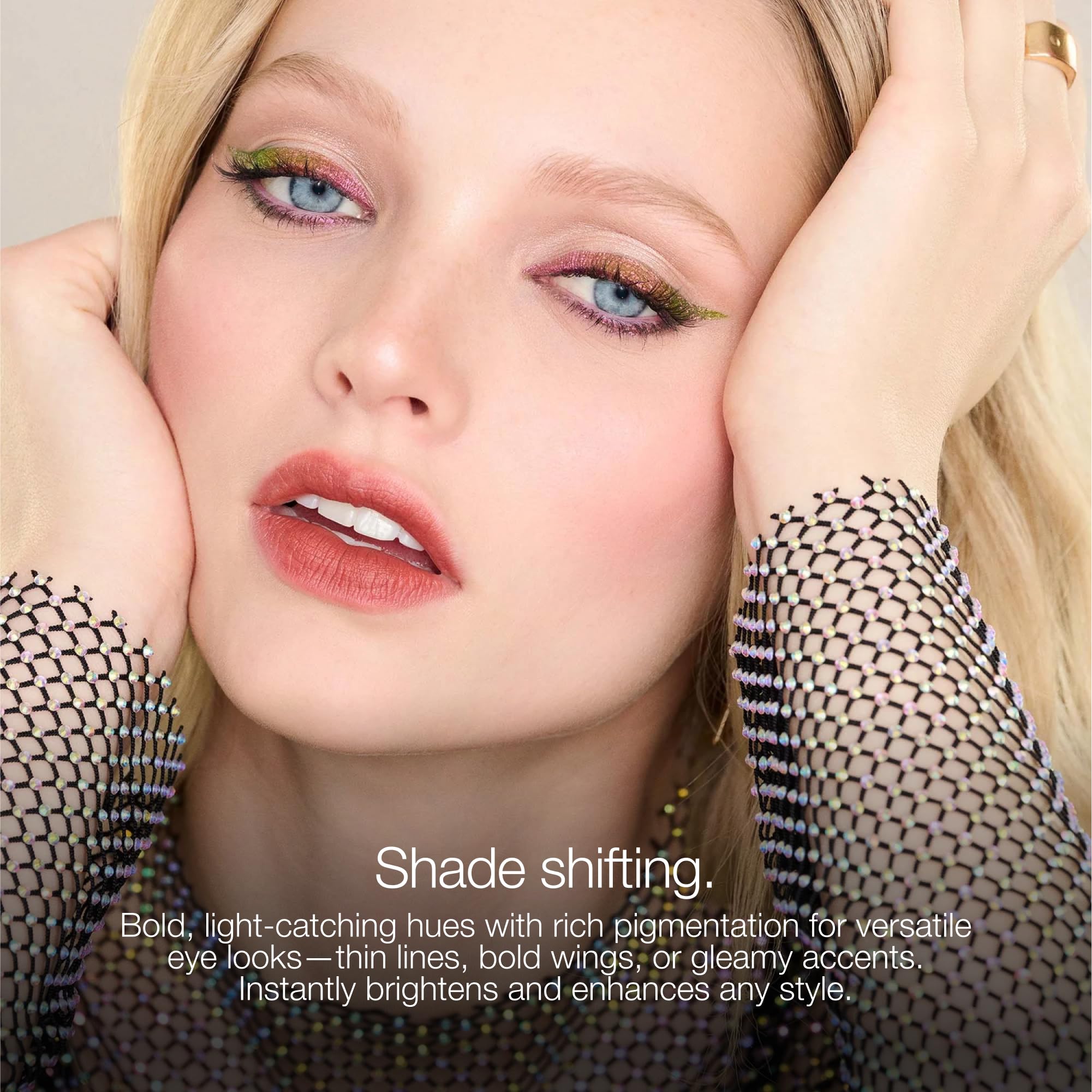 stila peacock liner in use creating a dramatic winged eye for standout looks