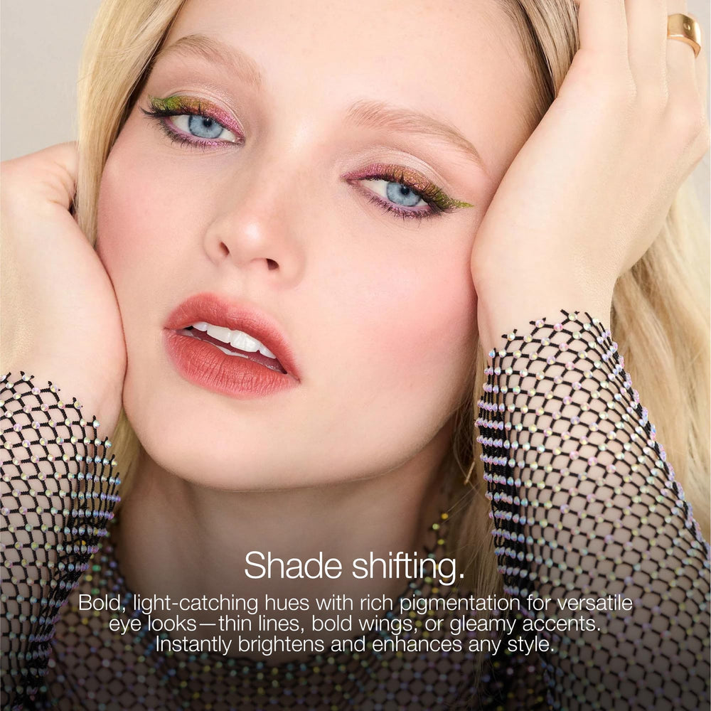 stila peacock liner in use creating a dramatic winged eye for standout looks