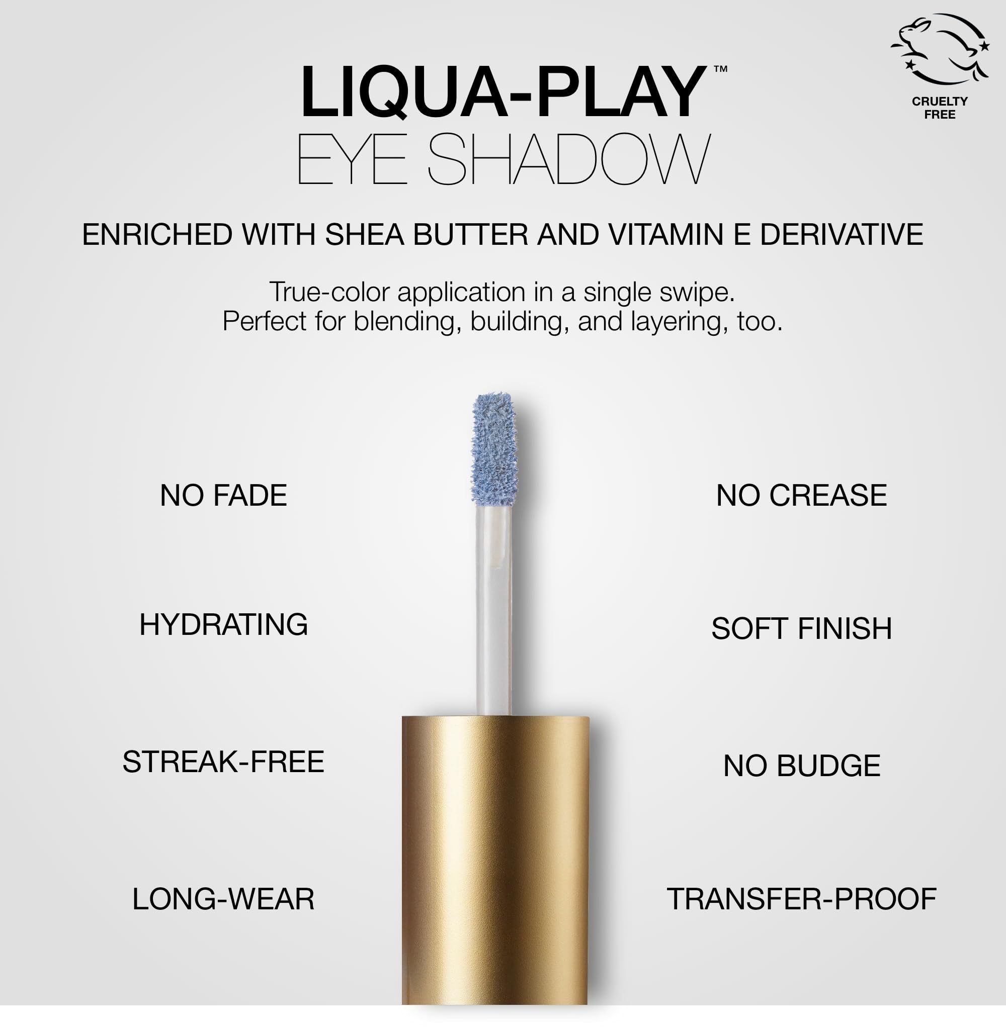 stila Peekablue Matte doe-foot applicator dispensing smooth, blendable color benefit-precise placement