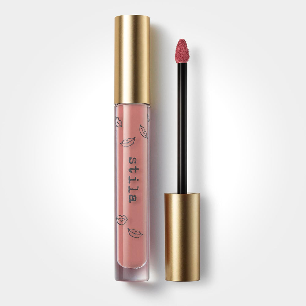 stila front packaging showing Petal shade and sleek tube benefits precise storage