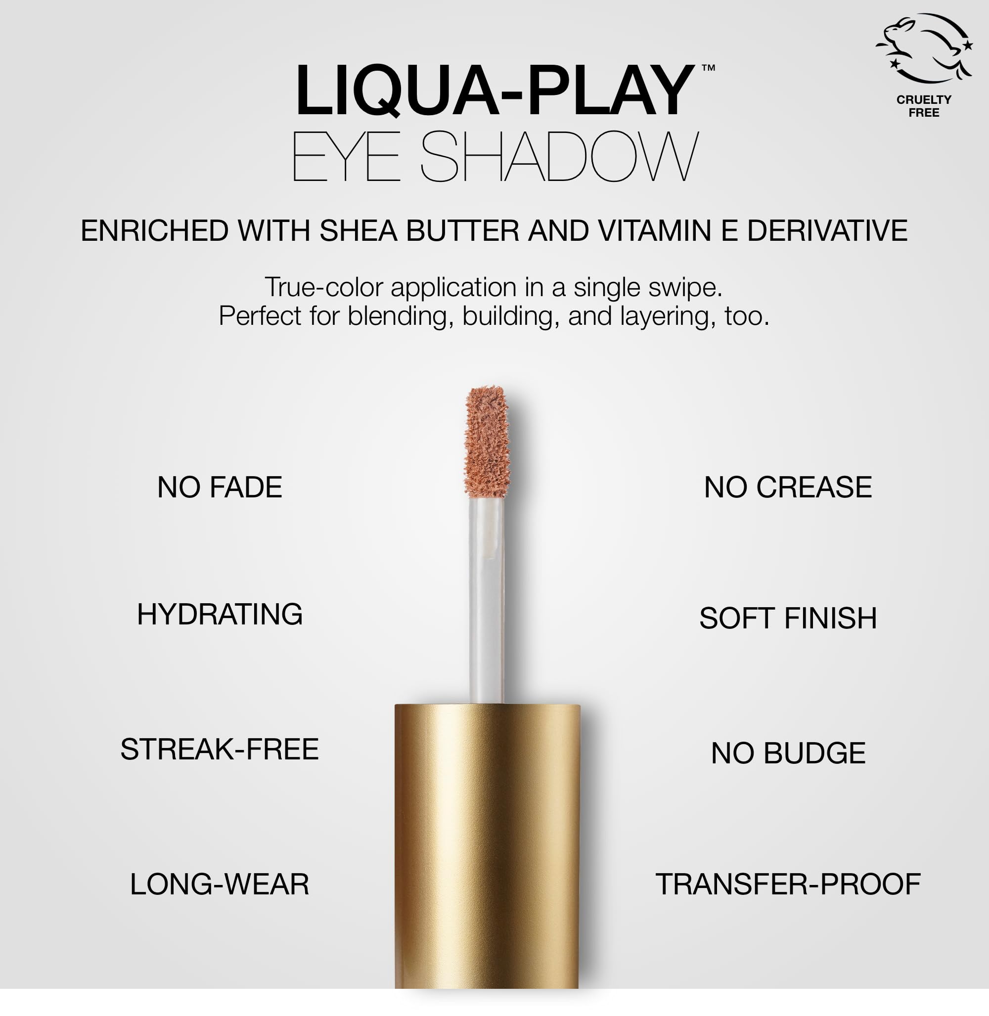 stila doe-foot applicator with product on tip for precise placement and blending