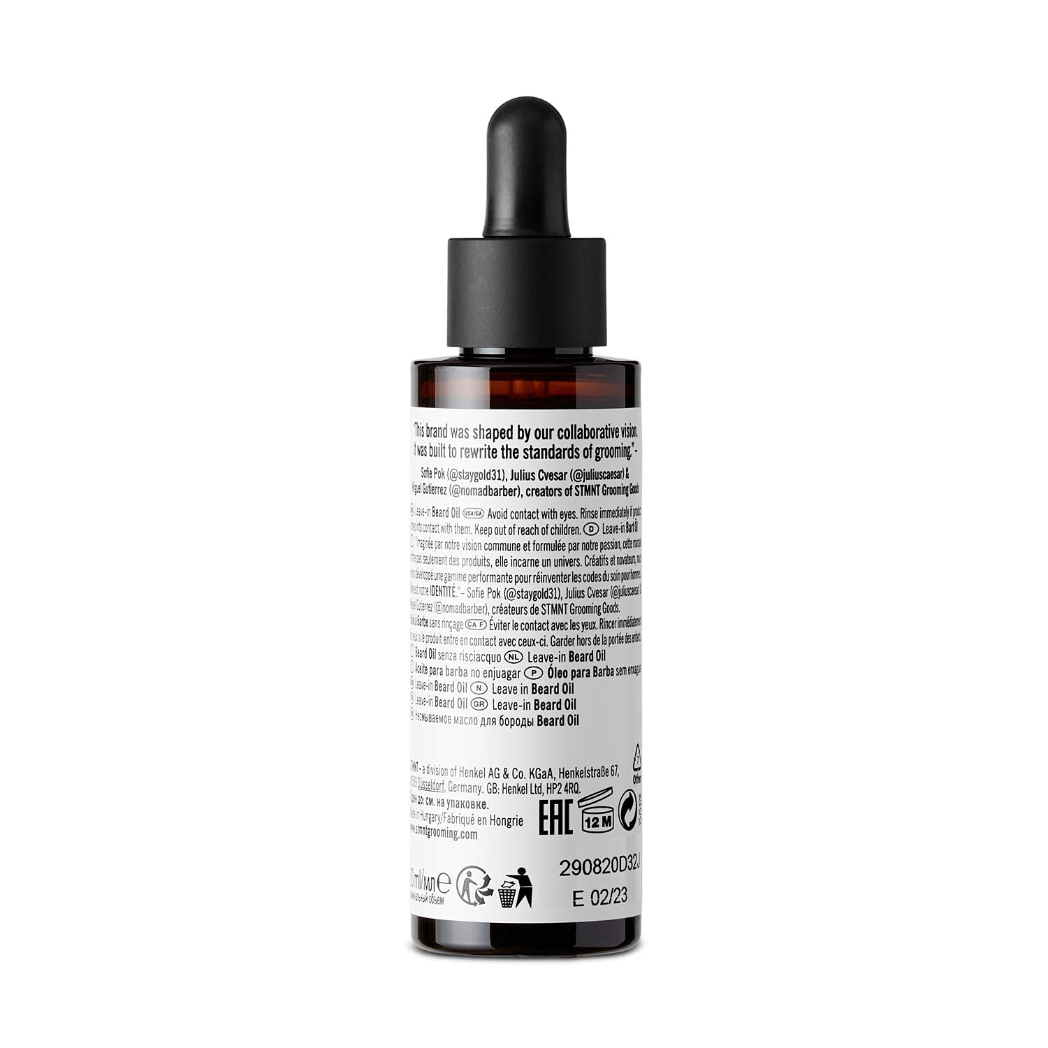 STMNT applied to beard showing softened, tamed facial hair and smoother styling