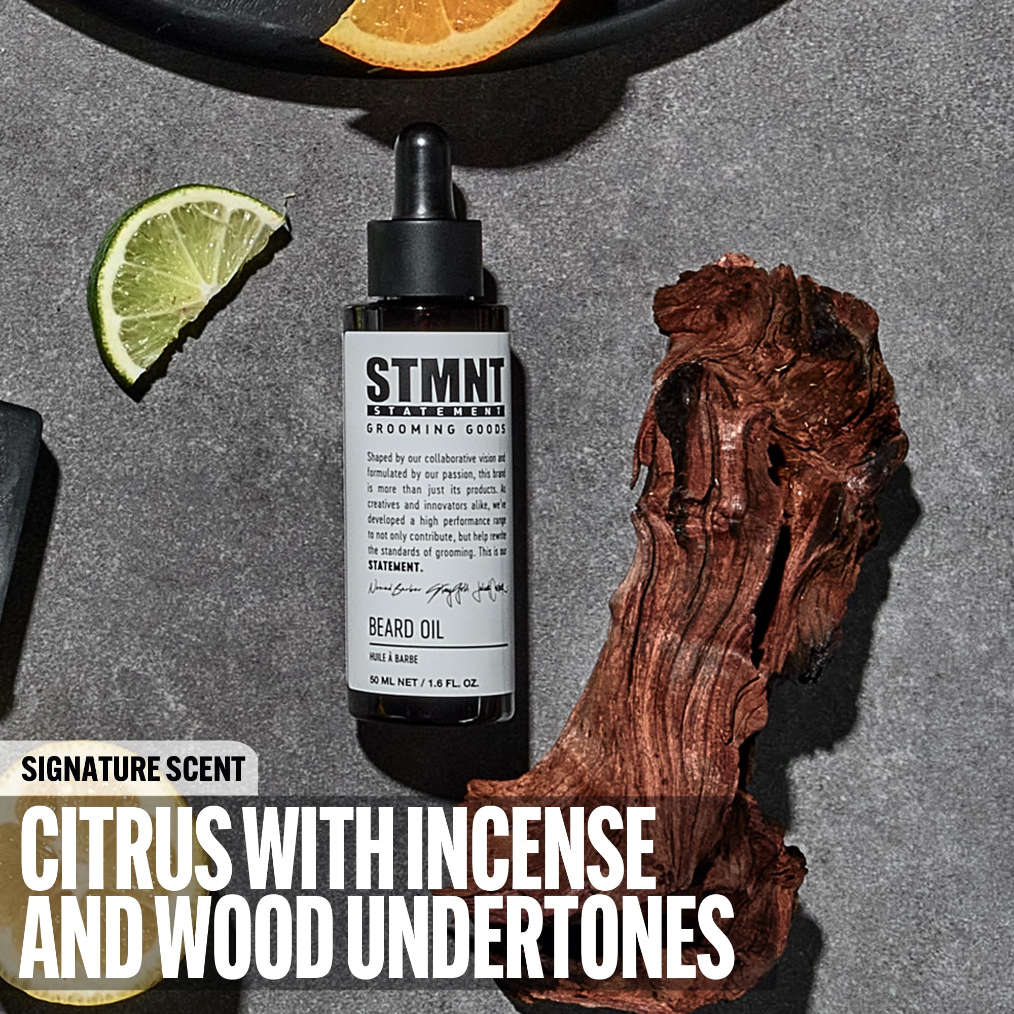 STMNT close-up oil droplet highlighting texture and lightweight absorption benefit
