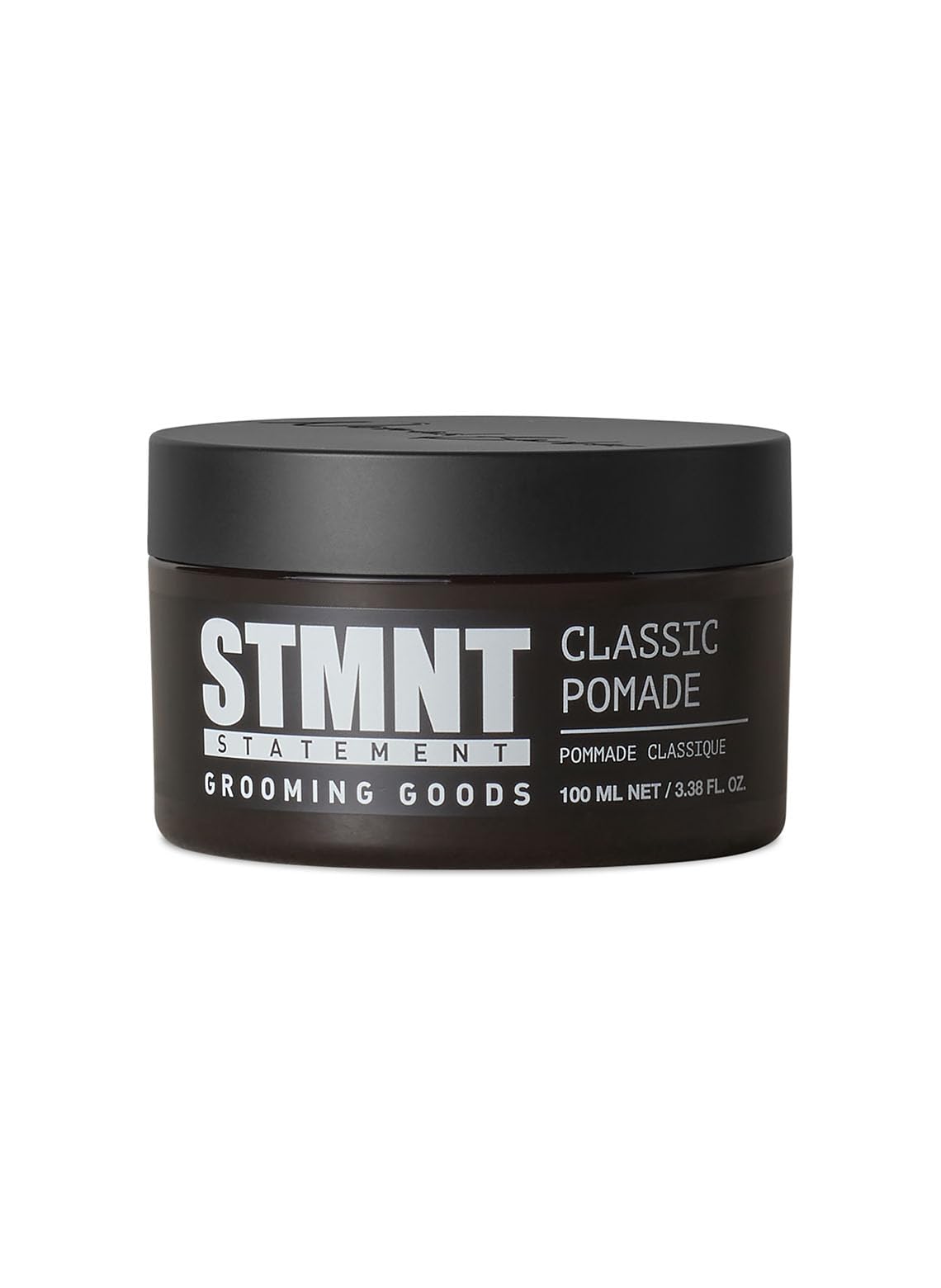 STMNT jar front view showing label and container for organized storage and quick identification