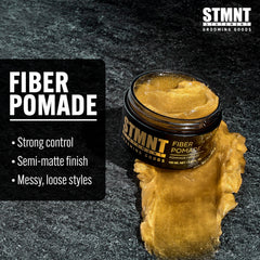 STMNT pomade on hands being worked in for easy application benefit