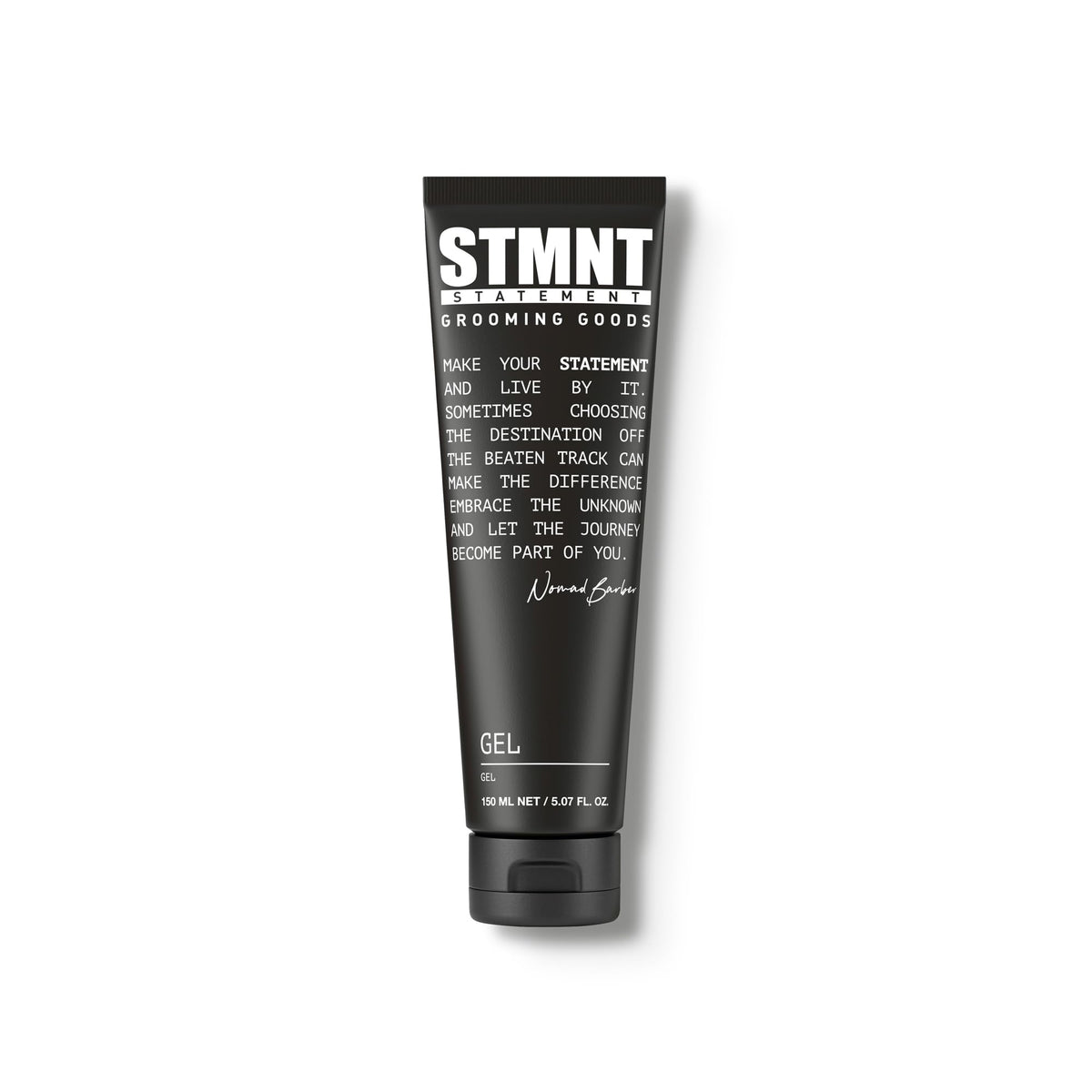 STMNT gel front packaging showing product label and size benefit