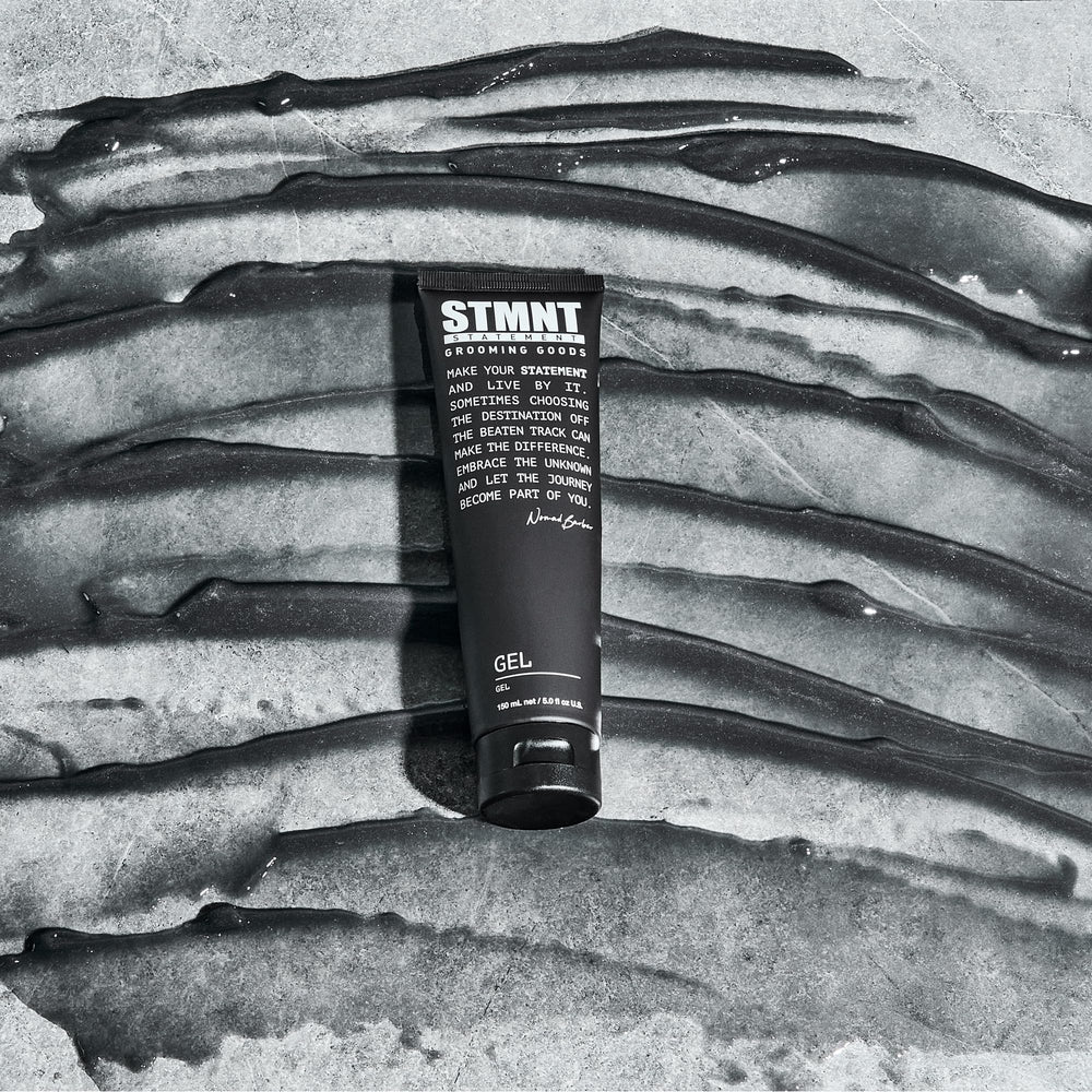 STMNT gel in hand during application demonstrating easy spreadability
