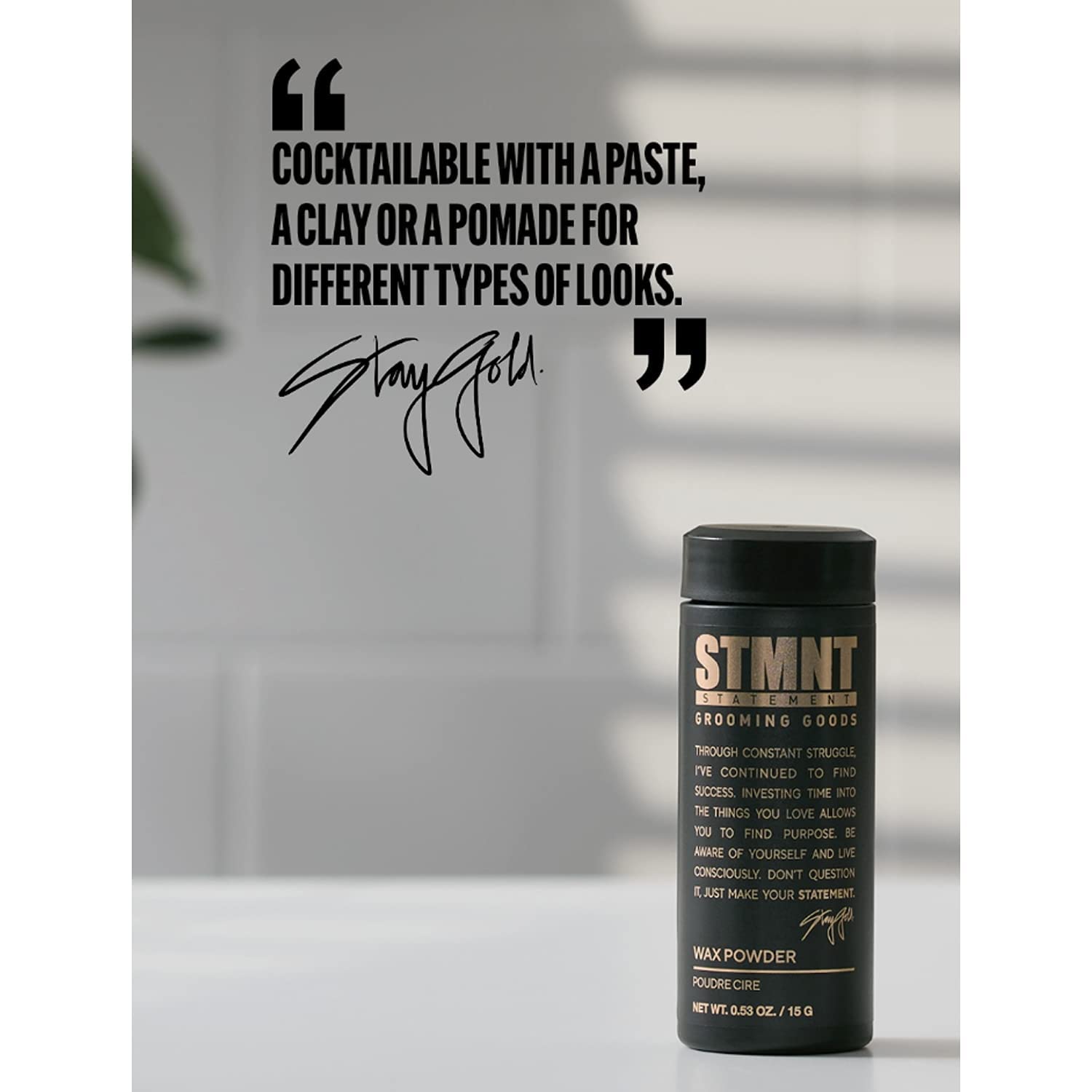STMNT before-and-after hair showing added volume and natural semi-matte finish