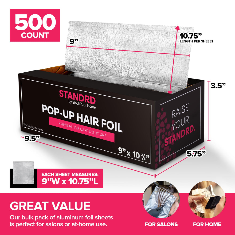Stock Your Home embossed foil close-up showing texture that grips hair