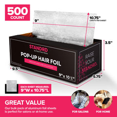 Stock Your Home embossed foil close-up showing texture that grips hair