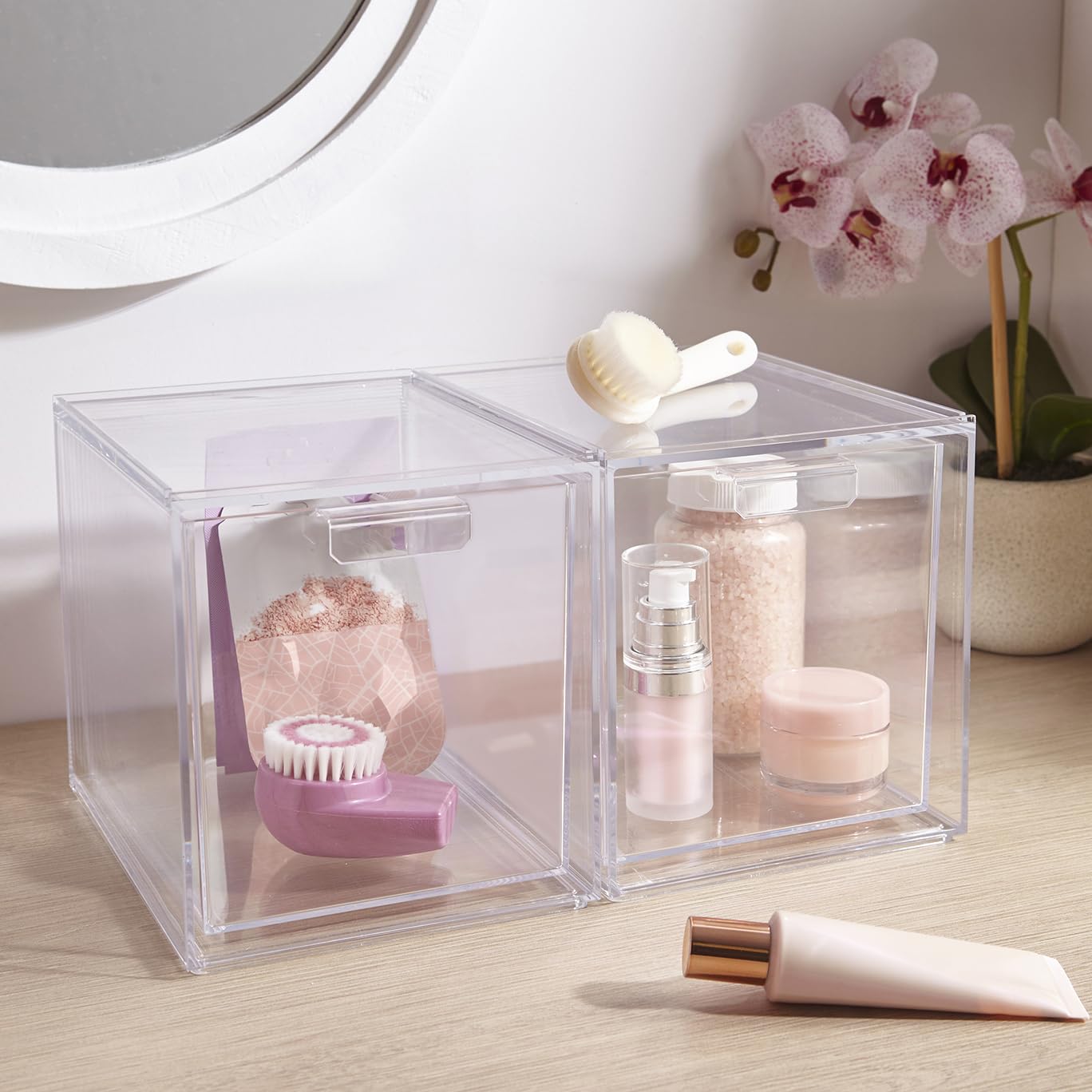 STORi Audrey drawer edge and handle detail highlighting easy-grip access and smooth slide